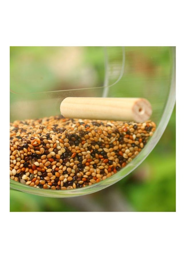 Hanging Bird Feeder House Clear/Silver 13x8x8centimeter