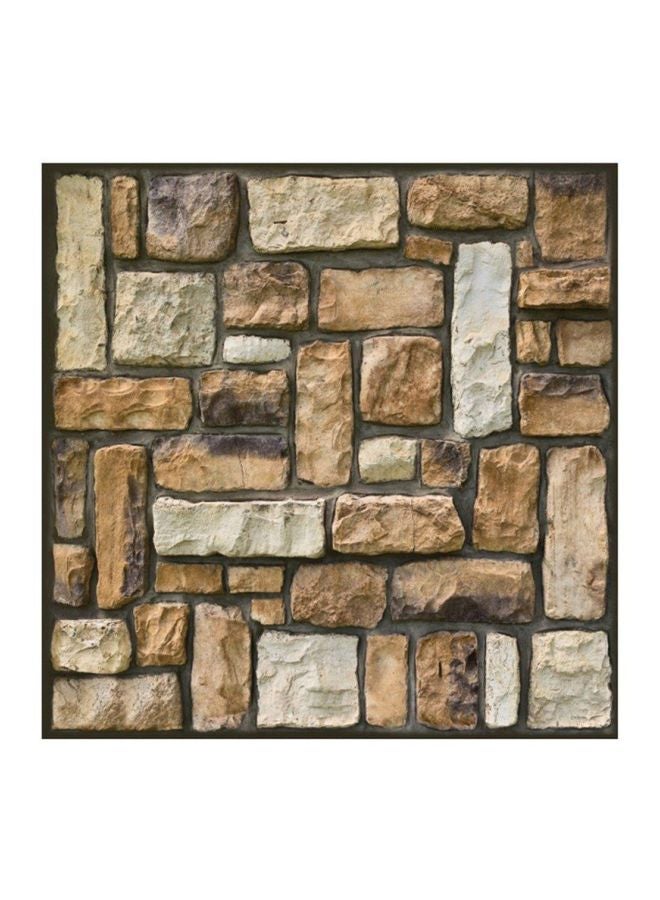 Self Adhesive 3D Wallpaper Beige/Grey/Brown 30x30cm  - Image 1