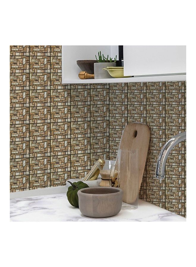 Self Adhesive 3D Wallpaper Beige/Grey/Brown 30x30cm  - Image 2