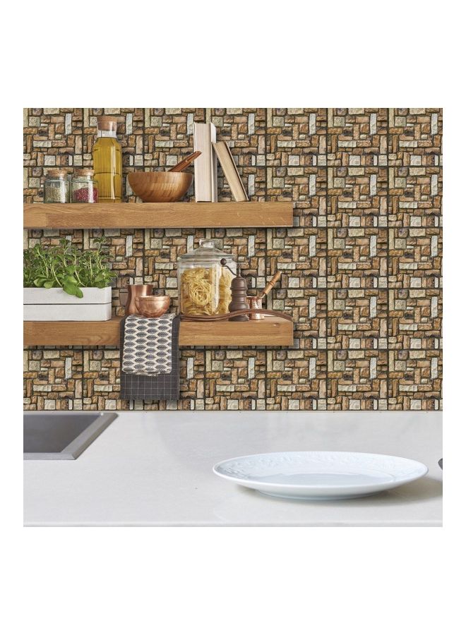 Self Adhesive 3D Wallpaper Beige/Grey/Brown 30x30cm  - Image 5
