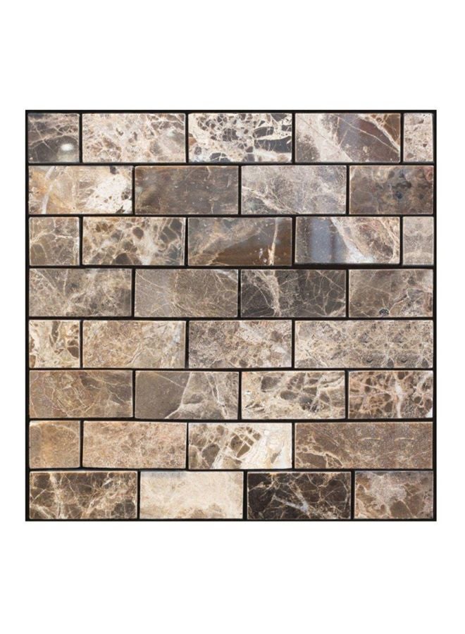 Self Adhesive 3D Wallpaper Beige/Black/Brown 30x30centimeter  - Image 1