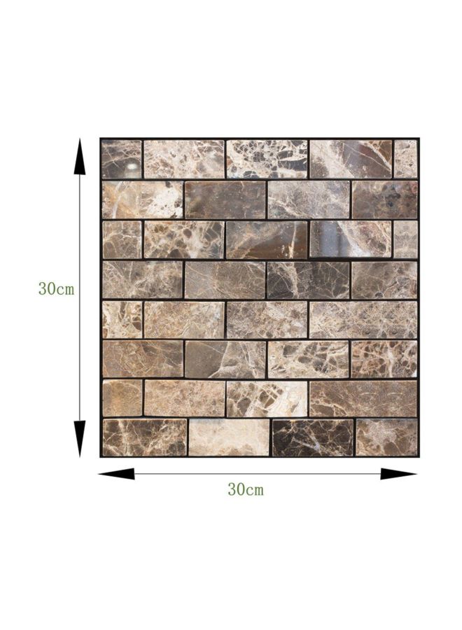Self Adhesive 3D Wallpaper Beige/Black/Brown 30x30centimeter  - Image 4