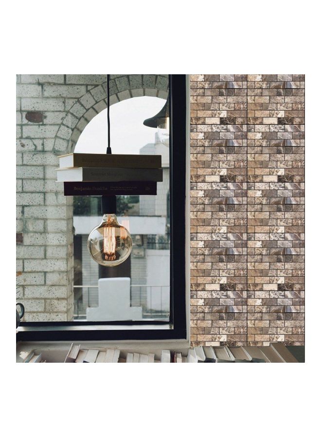 Self Adhesive 3D Wallpaper Beige/Black/Brown 30x30centimeter  - Image 5