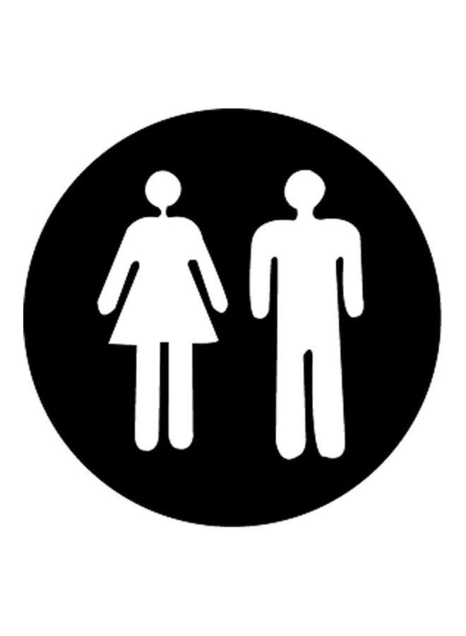 ملصق جداري قابل للإزالة بنمط مناسب للمرحاض ورسمة رجل وامرأة ثلاثية الأبعاد. أسود/أبيض 17سم