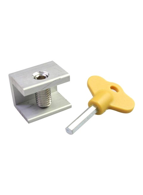 Adjustable Door Stopper Locks With Key Silver/Yellow 6centimeter