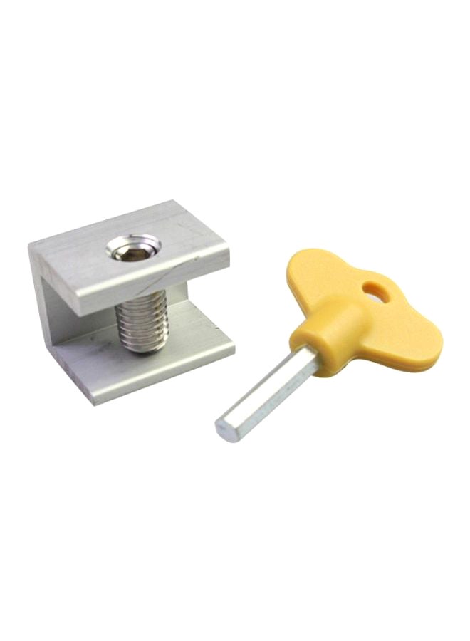 Adjustable Door Stopper Locks With Key Silver/Yellow 6centimeter  - Image 1