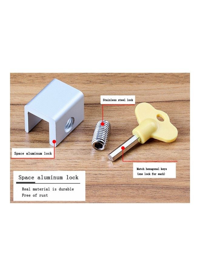 Adjustable Door Stopper Locks With Key Silver/Yellow 6centimeter  - Image 2