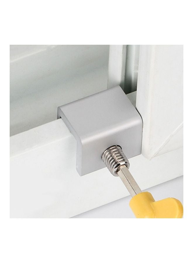Adjustable Door Stopper Locks With Key Silver/Yellow 6centimeter  - Image 3