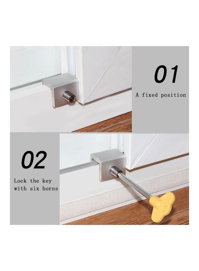 Adjustable Door Stopper Locks With Key Silver/Yellow 6centimeter  - Image 5