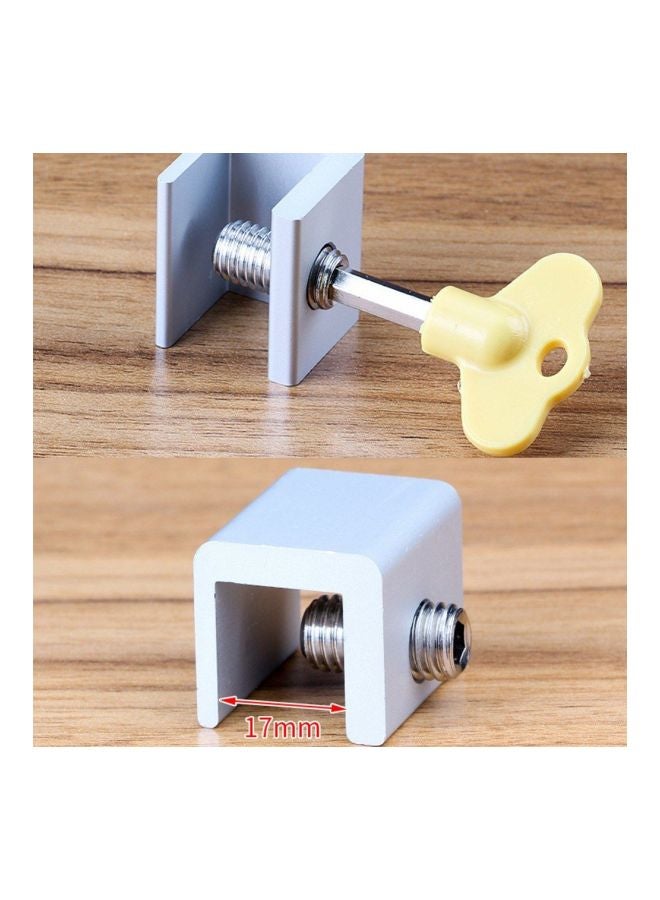 Adjustable Door Stopper Locks With Key Silver/Yellow 6centimeter  - Image 4
