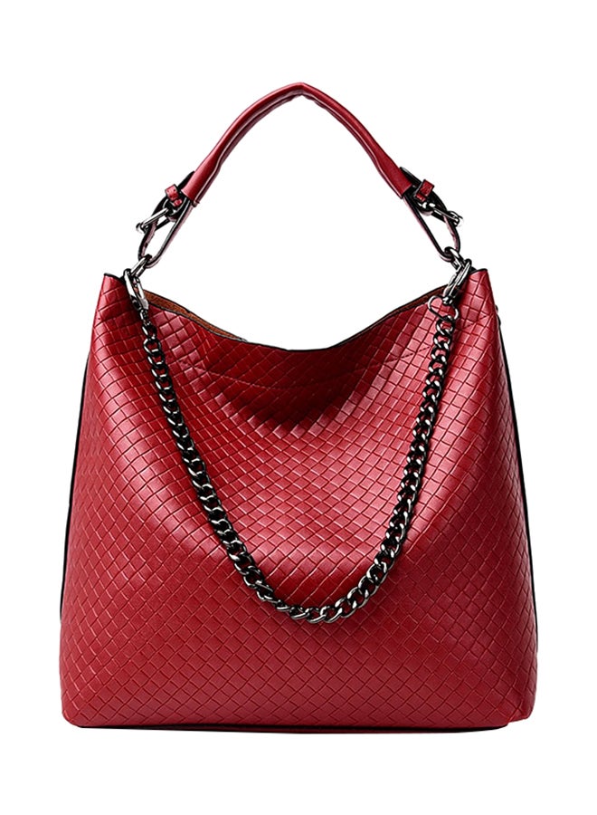 Brief Style All Match Elegant Patchwork Ladylike Bag Red/Black
