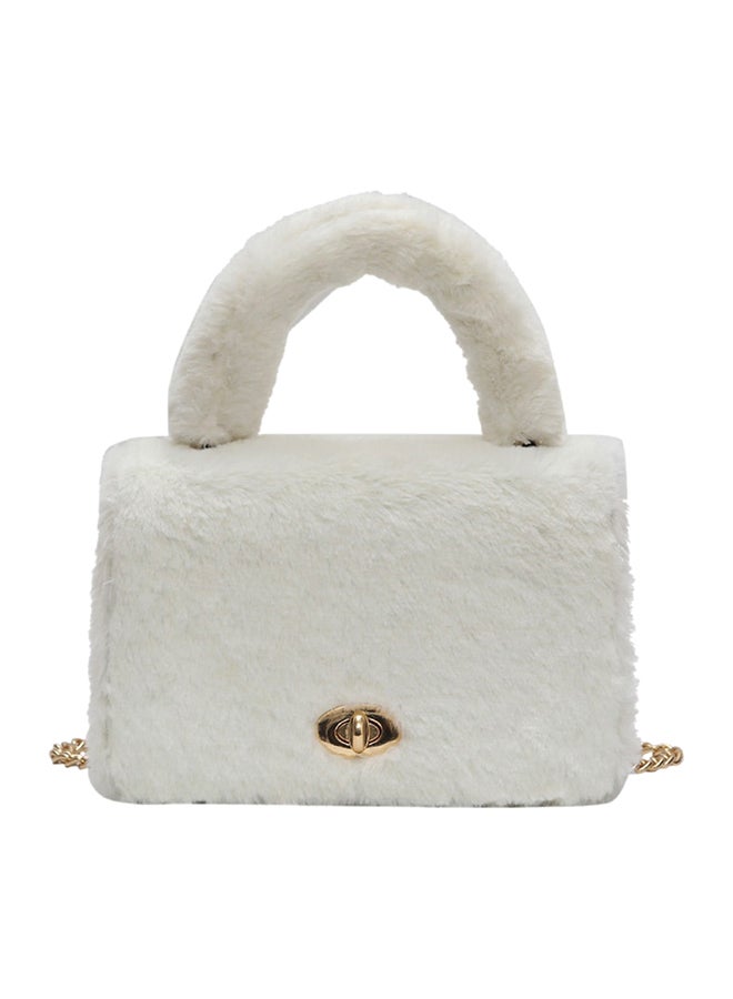 Casual Fluffy Crossbody Bag White  - Image 1