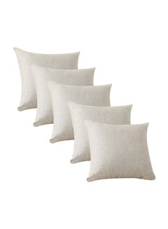 ريغال إن هاوس مجموعة وسائد زينة بنمط تصميم سادة linen أوف وايت 45x45سم  - Image 1