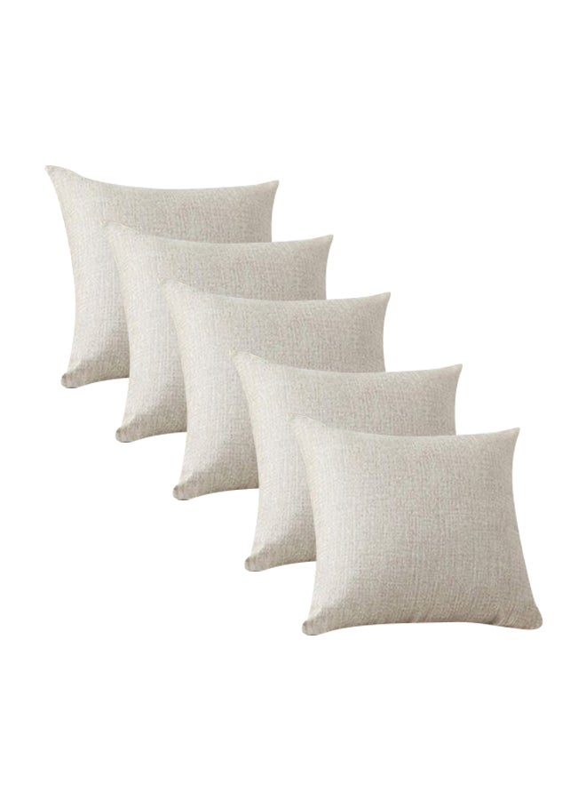 ريغال إن هاوس مجموعة وسائد زينة بنمط تصميم سادة linen أوف وايت 45x45سم  - Image 1