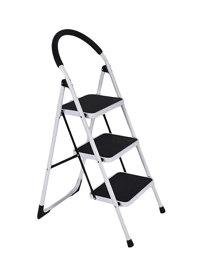 3-Step Ladder Folding Stool White 44inch  - Image 1