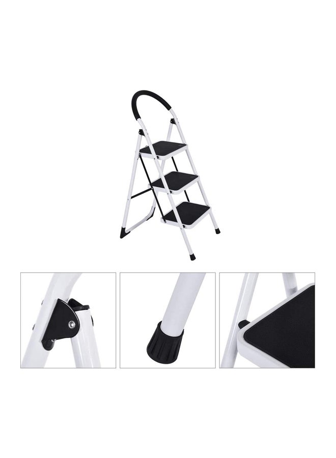 3-Step Ladder Folding Stool White 44inch  - Image 3