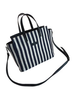 Striped Versatile Shoulder Bag Blue
