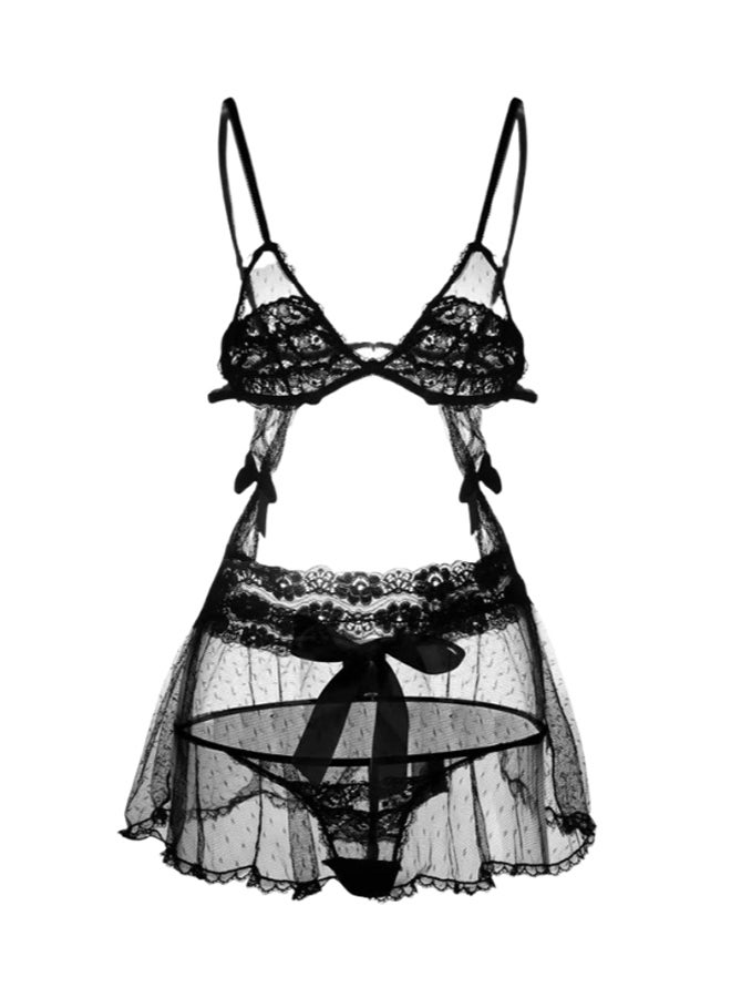 Upmarket Lace Lingerie Black  - Image 1