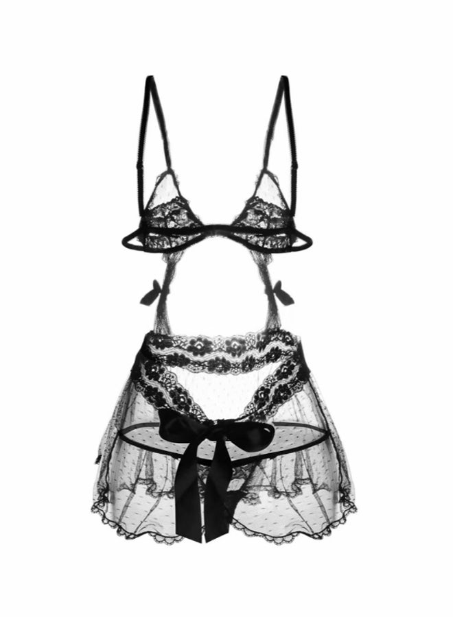 Upmarket Lace Lingerie Black  - Image 2