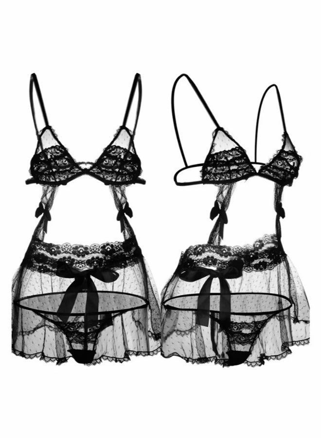 Upmarket Lace Lingerie Black  - Image 3