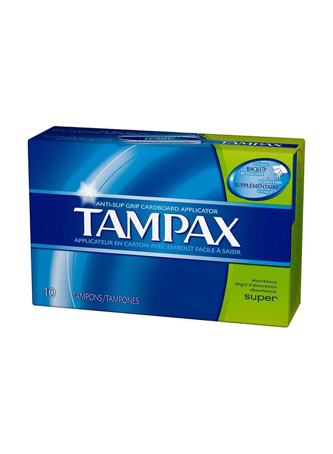 Tampax Pack Of 10 Super Absorption Tampons