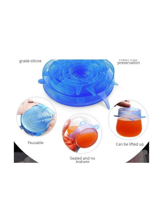 6-Piece Replacement Silicone Lid Blue  - Image 3