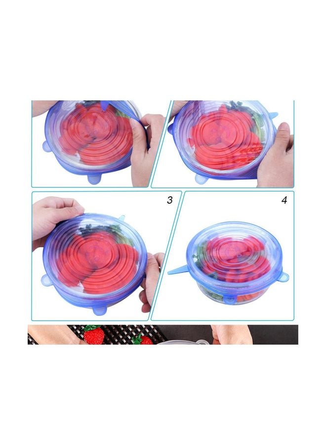 6-Piece Replacement Silicone Lid Blue  - Image 2