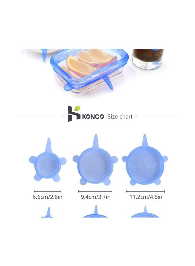 6-Piece Replacement Silicone Lid Blue  - Image 4