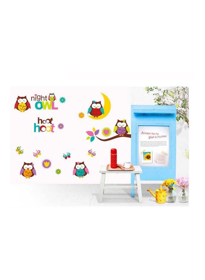Cartoon Owls Wall Sticker Yellow/Brown/Green 50cm  - Image 4