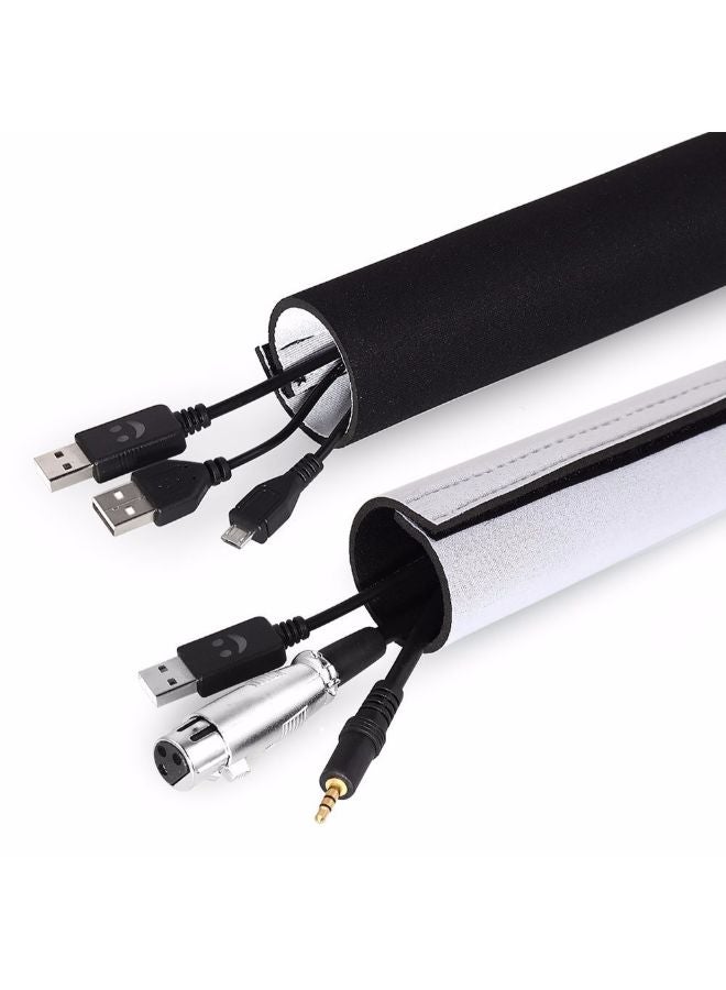 Generic Reversible Cable Concealer Management Sleeve Wire Organizer Black/White 203cm  - Image 4