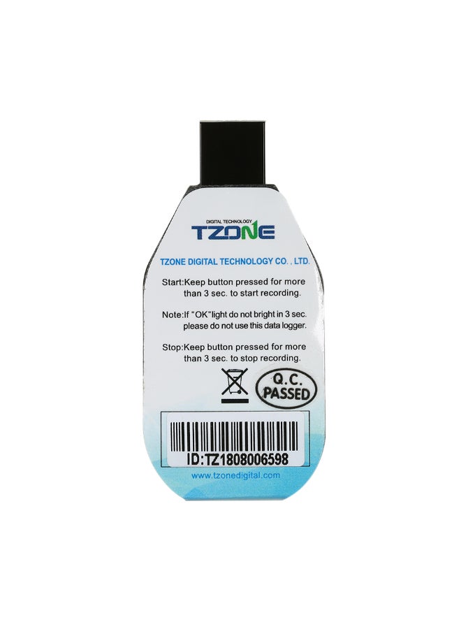 Generic - Waterproof USB 2.0 PDF Disposable Temperature Data Logger Blue 2.7 x 1.3inch - Image 1