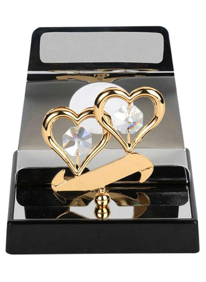 1 تراست قطعة فنية مزخرفة لحامل موبايل على شكل قلب مع غطاء ذهبي/ أسود 10 x 10Ø³Ù†ØªÙŠÙ…ØªØ±