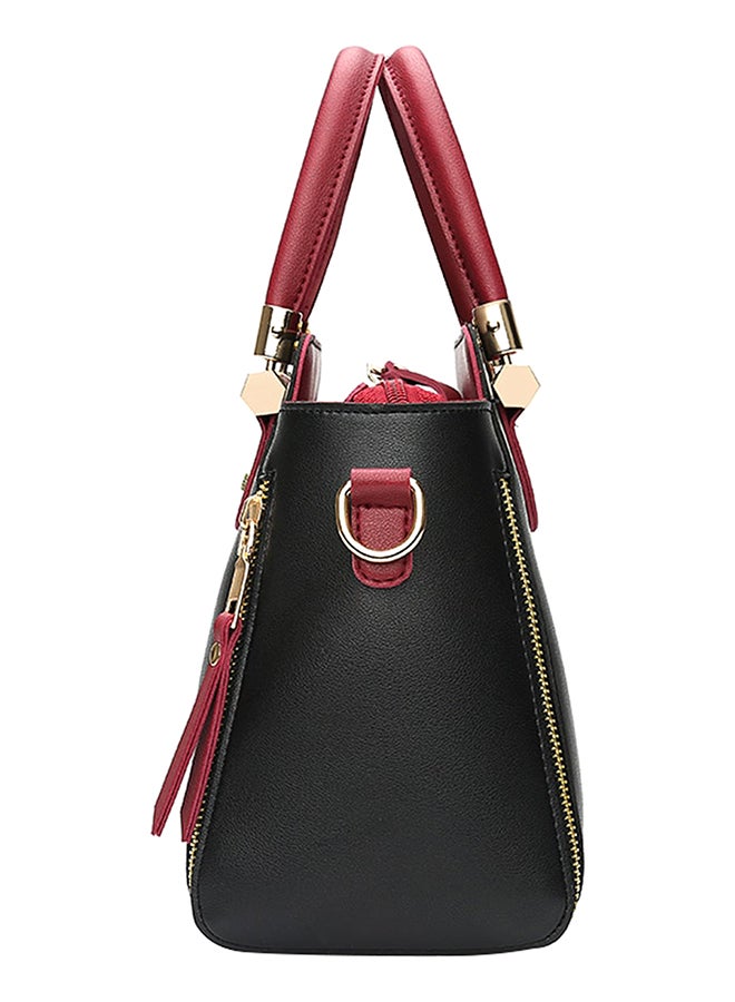Chic Elegant Fashion Lady Crossbody Bag Black/Red/Gold  - Image 3