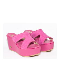 Baldinini Leather Wedge Sandals Pink  - Image 2