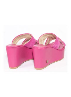 Baldinini Leather Wedge Sandals Pink  - Image 3