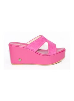 Baldinini Leather Wedge Sandals Pink  - Image 4