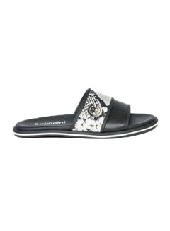 Baldinini Leather Slip-on Slides Black/White  - Image 2