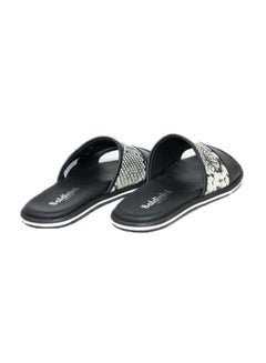 Baldinini Leather Slip-on Slides Black/White  - Image 3