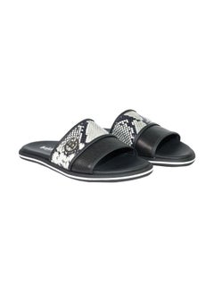 Baldinini Leather Slip-on Slides Black/White  - Image 1