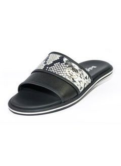Baldinini Leather Slip-on Slides Black/White  - Image 4