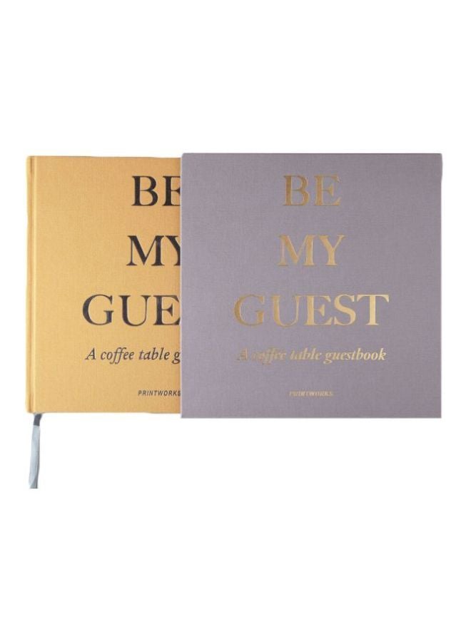 PrintWorks 2-Piece Be My Guest Book Set Yellow/Purple 23.5x24x2.5cm - Image 1