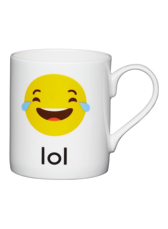 Lol Emoji Printed Mug White/Yellow/Black