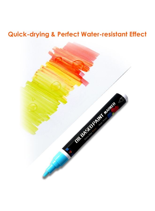 H&B - 28-Piece Oil Based Paint Marker Pens Set Blue/Red/Green - Image 1