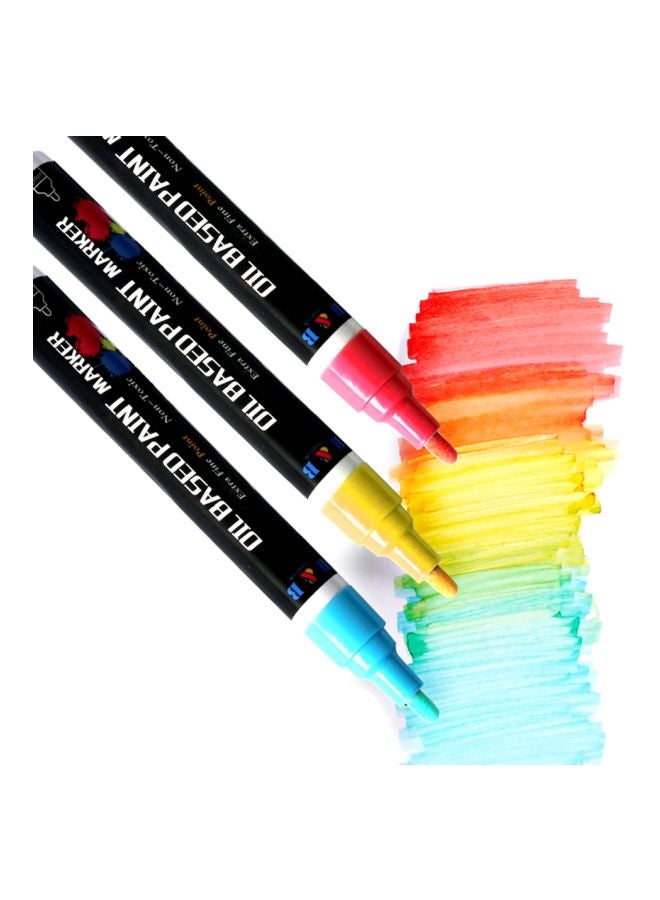 H&B - 28-Piece Oil Based Paint Marker Pens Set Blue/Red/Green - Image 1