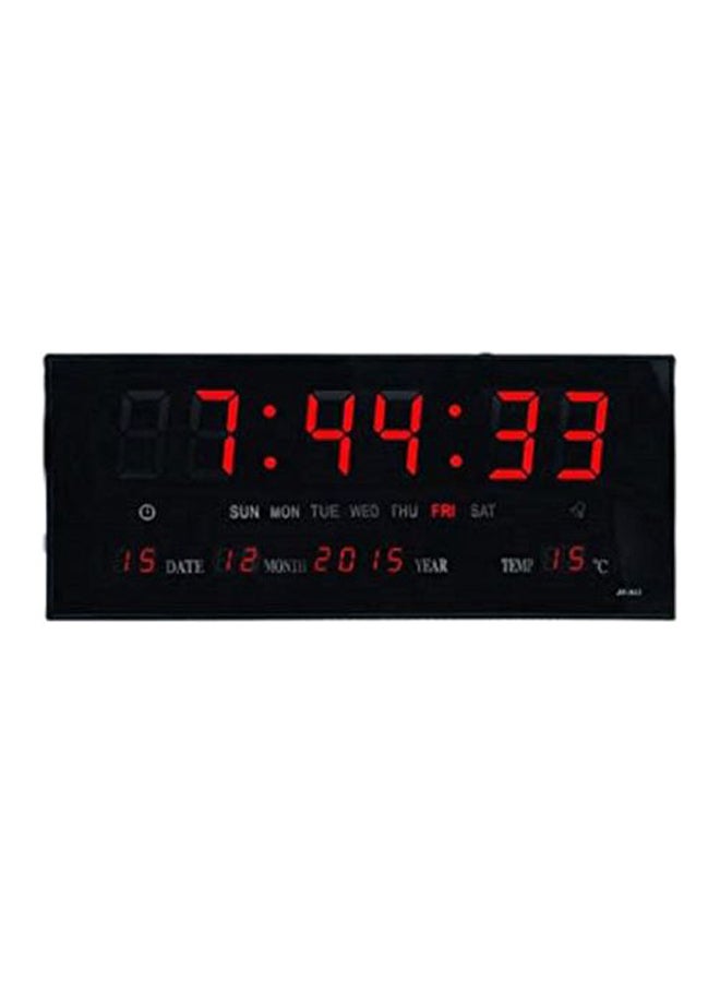 ساعة حائط رقمية مزوّدة بإضاءة LED أسود 44x1.8x4.2سم