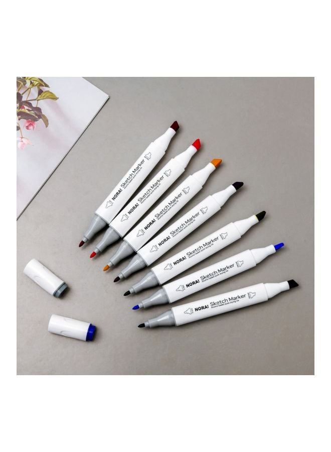 Nora 24-Piece Dual Head Permanent Marker Set Yellow/Pink/Red  - Image 2