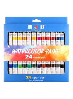 H&B 24-Piece Watercolor Paint Set Yellow/Red/Blue  - Image 1