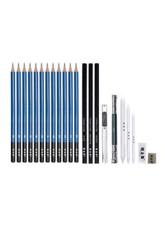 H&B 24-Piece Art Supplies Sketch Tool Set Blue/White/Beige  - Image 2