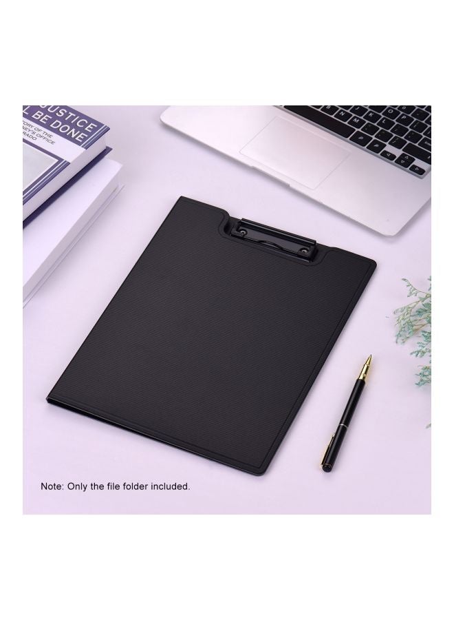 2-In-1 A4 Plastic Clipboard With Document Organizer Black - Image 2