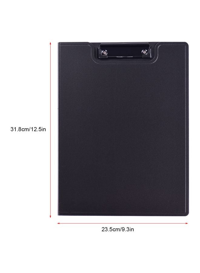 2-In-1 A4 Plastic Clipboard With Document Organizer Black - Image 3